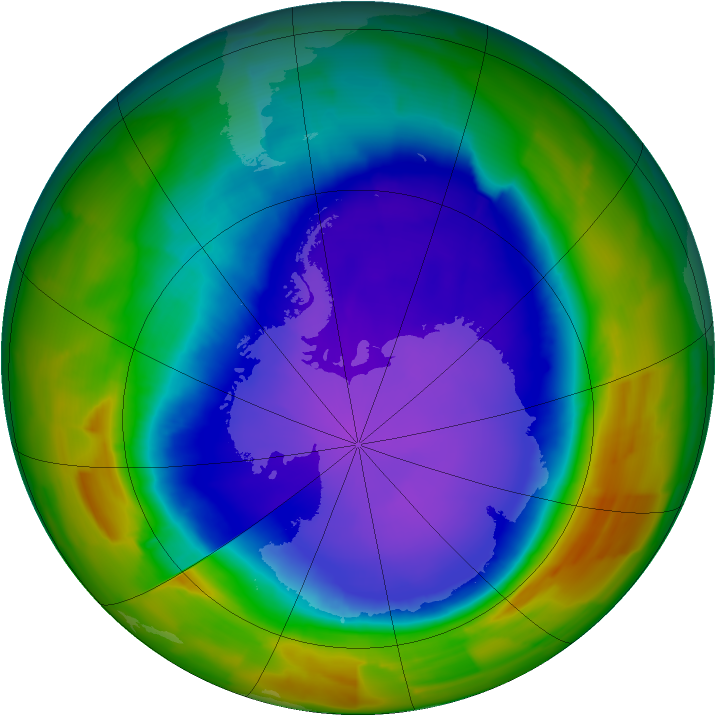 Antarctic ozone map for 29 September 2011